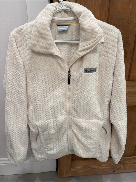 Columbia Jackets & Blazers - Columbia Women's Cream Textured Full‑Zip Fleece Jacket